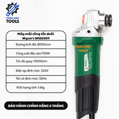 Máy Mài Góc Cầm Tay Công Tắc Đuôi 100mm 750W Wynn's WS8100Y, Máy Cắt Mài, Máy Cắt Cầm Tay, Máy Mài Mini Chuyên Nghiệp