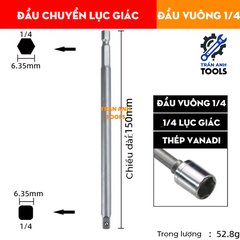 Bộ 3 đầu chuyển từ bắn vít sang bu lông các cỡ 1/4 3/8 1/2 đa năng, đầu chuyển từ máy vặn vít sang máy siết ốc