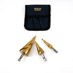 Bộ 3 mũi khoan tháp cao cấp gồm các cỡ 4-12 22 32 cao cấp Kapusi Japan, bộ mũi tháp phủ titan siêu cứng siêu bền