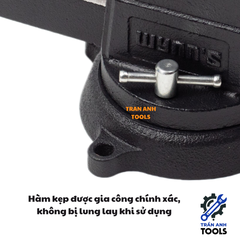 Ê Tô Cố Định Bàn Màu Xám Wynn’s –   Mở Miệng Rộng, Kẹp Cứng,  Kẹp Chắc, Siết Chặt Không Trượt , Thân Dày Đúc Nguyên Khối, Dùng Cho Mộc – Sắt – DIY