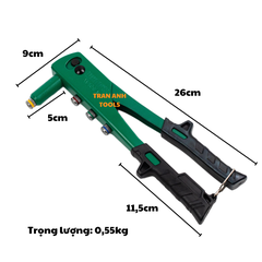 Kìm Rút Rive Tay Thẳng Wynn's – Cán Xanh Cứng Cáp, Siết Chặt Đinh Rút, Dụng Cụ Không Thể Thiếu Cho Thợ Cơ Khí & DIY