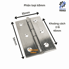 Bản lề lá Inox bóng nhiều kích thước, bản lề lá sắt xi Trần Anh Tools