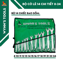Bộ Cờ Lê 14 Chi Tiết Wynn’s 8-24Mm Thép Crom Vanadi CR-V Siêu Bền Túi Vải Chuyên Dụng Sửa Chữa Xe Máy Ô Tô