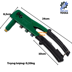 Kìm Rút Rive Tay Cong Wynn's – Màu Xanh, Dụng Cụ Bắn Đinh Rút Chuyên Dụng, Lực Siết Mạnh