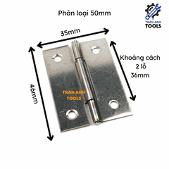 Bản lề lá Inox bóng nhiều kích thước, bản lề lá sắt xi Trần Anh Tools