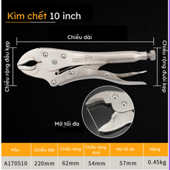 Kìm kẹp chết cán trơn Wynn's kích cỡ 7 inch và 10 inch, kìm chết, kìm bấm chết mini