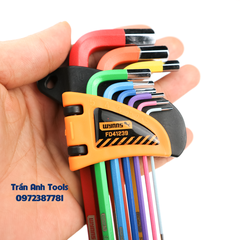 Bộ lục giác màu đầu bi Wynn's F041239 dài 18cm chất liệu S2 cao cấp, bộ lục giác màu 9 chi tiết hàng chất lượng cao