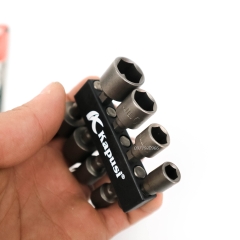 Bộ 8 Khẩu Tuýp Kapusi Vặn Ốc Lục Giác Gắn Máy Khoan kích cỡ 6mm-13mm, Bộ Đầu Vít Bắn Tôn Hàng Chất Lượng Cao