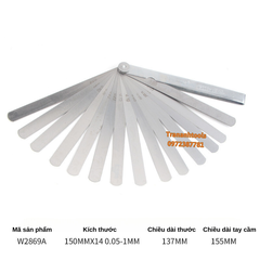 Bộ thước lá đo khe hở, thước lá inox 17 lá 0.02-1.00mm Wynn's Tools chiều dài 10cm và 15cm