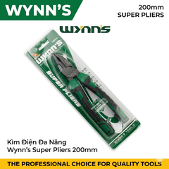 Kìm Điện 200mm Chính Hãng Wynns Super Pliers Thép Cứng Cán Bọc Cao Su Chống Trơn Kìm Cắt Dây Kẹp Đa Năng Cơ Khí
