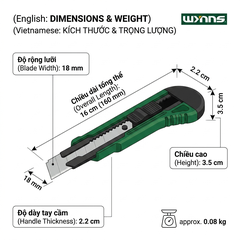 Dao rọc giấy rẻ (Lưỡi trắng) mới 107*20*18mm