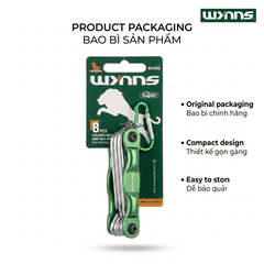 Bộ Hoa Thị Gấp Gọn Wynn's Chất liệu CRV, Bộ Lục Giác Xếp Đầu Lục giác 8 Chi Tiết Wynn's, Siêu Bền, Chất Lượng Cao