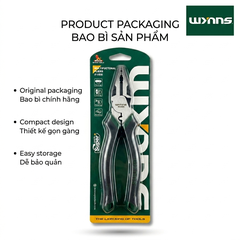 Kìm Điện 200mm Chính Hãng Wynns Super Pliers Thép Cứng Cán Bọc Cao Su Chống Trơn Kìm Cắt Dây Kẹp Đa Năng Cơ Khí