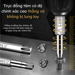 Mũi bắn vít đầu hoa thị chiều dài 50mm các cỡ T8-T40 Wynn's Tools, mũi bắt vít đầu bông mai chất liệu S2 cao cấp