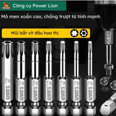 Mũi bắn vít đầu hoa thị chiều dài 50mm các cỡ T8-T40 Wynn's Tools, mũi bắt vít đầu bông mai chất liệu S2 cao cấp
