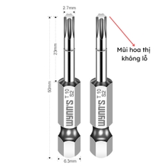 Mũi bắn vít đầu hoa thị chiều dài 50mm các cỡ T8-T40 Wynn's Tools, mũi bắt vít đầu bông mai chất liệu S2 cao cấp