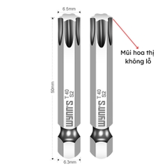 Mũi bắn vít đầu hoa thị chiều dài 50mm các cỡ T8-T40 Wynn's Tools, mũi bắt vít đầu bông mai chất liệu S2 cao cấp