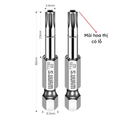 Mũi bắn vít đầu hoa thị chiều dài 50mm các cỡ T8-T40 Wynn's Tools, mũi bắt vít đầu bông mai chất liệu S2 cao cấp