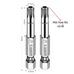 Mũi bắn vít đầu hoa thị chiều dài 50mm các cỡ T8-T40 Wynn's Tools, mũi bắt vít đầu bông mai chất liệu S2 cao cấp