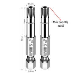 Mũi bắn vít đầu hoa thị chiều dài 50mm các cỡ T8-T40 Wynn's Tools, mũi bắt vít đầu bông mai chất liệu S2 cao cấp