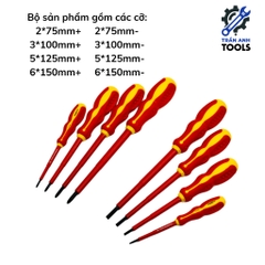 Bộ tua vít cách điện 1000V 8 chi tiết chất liệu Teflon cao cấp