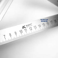 Thước ke góc tam giác kích cỡ 200mm chất liệu hợp kim nhôm đúc cao cấp Kapusi Japan, thước eke tam giác đo góc 45 độ
