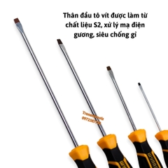 Tua vít 1 đầu cao cấp Wynn's Tools đủ các cỡ, tô vít đầu hai cạnh, bốn cạnh đầu, đầu bake, đầu trừ mạ đồng độ bền cao