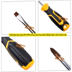 Tua vít 1 đầu cao cấp Wynn's Tools đủ các cỡ, tô vít đầu hai cạnh, bốn cạnh đầu, đầu bake, đầu trừ mạ đồng độ bền cao