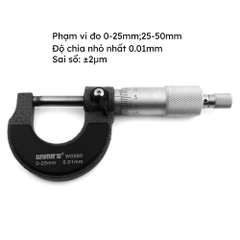 Panme đo ngoài Wynn's dải đo 0-25mm và 25-50mm độ chính xác cao, Thước kẹp cơ khí chuyên dụng đo đường kính, đo dây đồng