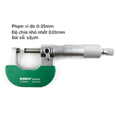 Panme đo ngoài cao cấp Wynn's W580A dải đo 0-25mm, Thước kẹp cơ khí chuyên dụng đo đường kính, đo dây đồng