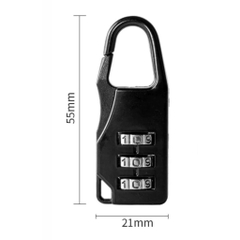 Khóa 3 số chốt nhựa, ổ khóa 3 số cho vali - balo - túi xách chống trộm nhỏ gọn, an toàn, tiện lợi