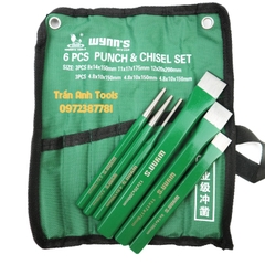 Bộ đục và đột 6 chi tiết Wynn's Tools, Đục phẳng đục sắt, đục nề, đục đá ,Bộ đục sắt ,bộ dùi đục, đục bê tông cao cấp