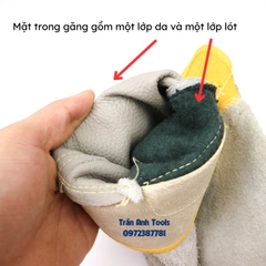 Găng tay hàn bảo hộ 2 lớp Kapusi chịu nhiệt cao chống cháy chuyên dụng cho thợ hàn, bao tay hàn điện chất liệu da lộn