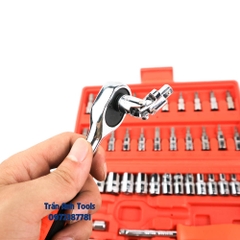 Bộ khẩu tay tự động 1/4 46 chi tiết cao cấp Kapusi Japan, bộ tuýp vặn ốc 1/4 cao cấp chất lượng nhật bản