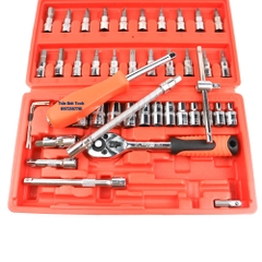 Bộ khẩu tay tự động 1/4 46 chi tiết cao cấp Kapusi Japan, bộ tuýp vặn ốc 1/4 cao cấp chất lượng nhật bản