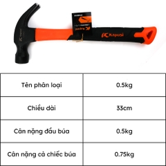 Búa nhổ đinh Kapusi Japan cao cấp có bọc cán