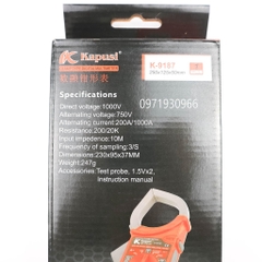 Đồng hồ ampe kìm kẹp Kapusi Japan K-9187 đo tụ điện tần số