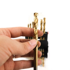 Bộ mũi khoan inox 19 chi tiết có các cỡ từ 1-10mm cao cấp Kapusi Nhật bản, hộp mũi khoan inox, thép, đồng, nhôm, gỗ