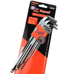 Bộ lục giác bi 9 chi tiết Kapusi Japan cao cấp chất liệu S2 dày dặn cứng cáp, bộ lục giác bi chất lượng nhật bản