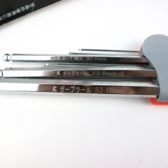 Bộ lục giác bi 9 chi tiết Kapusi Japan cao cấp chất liệu S2 dày dặn cứng cáp, bộ lục giác bi chất lượng nhật bản