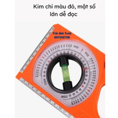 Thước đo góc nghiêng Kapusi dùng trong xây dựng và công trình, thước đo góc độ đa năng kết hợp livo từ