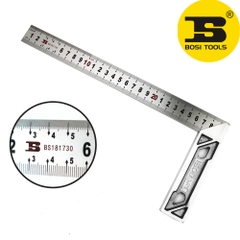 Thước ke góc vuông BOSI độ dài 30cm chính hãng, Thước ke vuông chữ in chìm sắc nét độ bền cao