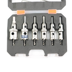 Bộ 6 mũi khoét sắt, Inox Kapusi Nhật Bản bao gồm 16 18 20 22 25 30