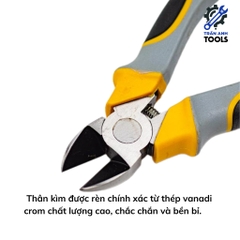 Kìm cắt 6 8 inch 3 màu kiểu Nhật Wynn's chính hãng cắt sắt thép siêu bén HRC58-63, kềm cắt dây thép, dây điện cao cấp