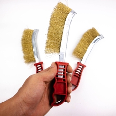 Chổi đánh rỉ cán đỏ, bàn chải sắt cọ rỉ cán đỏ