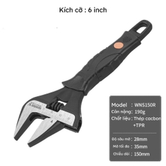 Mỏ lết công nghiệp hàm rộng độ mở lớn Wynn's Tools kích cỡ 6 8 10 12 inch, mỏ lết chất liệu thép cacbon cao cấp