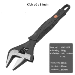 Mỏ lết công nghiệp hàm rộng độ mở lớn Wynn's Tools kích cỡ 6 8 10 12 inch, mỏ lết chất liệu thép cacbon cao cấp