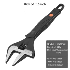 Mỏ lết công nghiệp hàm rộng độ mở lớn Wynn's Tools kích cỡ 6 8 10 12 inch, mỏ lết chất liệu thép cacbon cao cấp