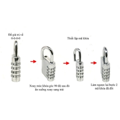 Ổ Khóa Mã Số 4 Chữ Số, Không Cần Chìa, Chất Liệu Thép Không Gỉ