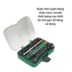 Bộ Tua Vít Và Đầu Khẩu 1/4 inch 47 Chi Tiết Berrylion